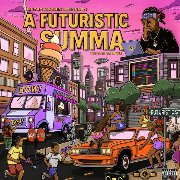album cover art of Metro Boomin Presents: A Futuristic Summa (Hosted by DJ Spinz) by Metro Boomin